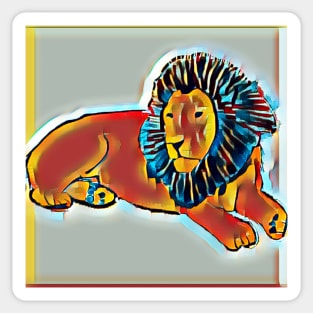 Lion blue Sticker